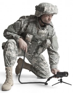 Soldier with Infrared Camera on the Ground